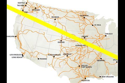 BNSF has been contacting communities along the eclipse’s path to stress that its normal operations will continue (Image BNSF).
